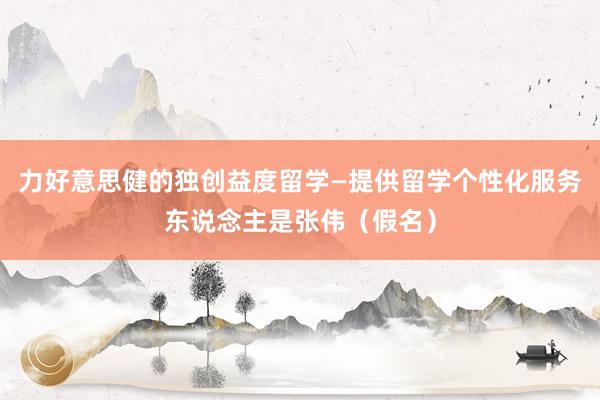 力好意思健的独创益度留学—提供留学个性化服务东说念主是张伟(假名)