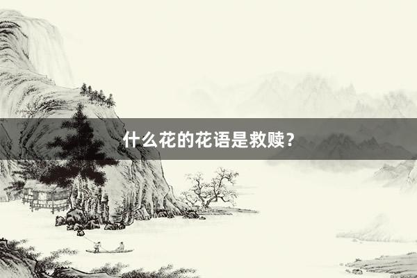 什么花的花语是救赎？